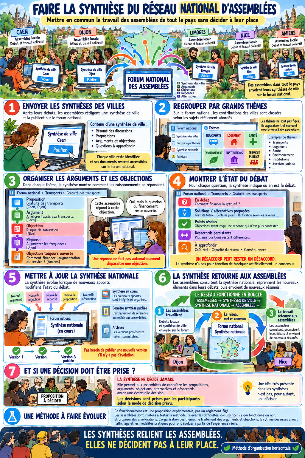 Faire la synthèse du réseau national d'assemblées